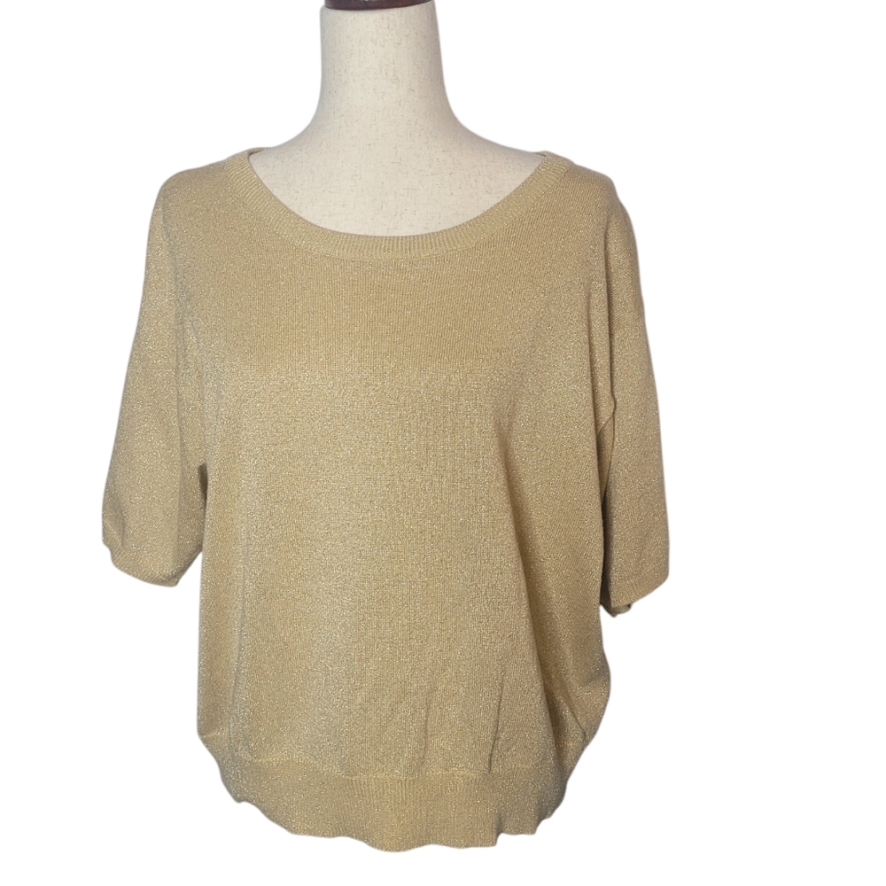 Jacque & Koko gold short sleeved sweater Size 18/20